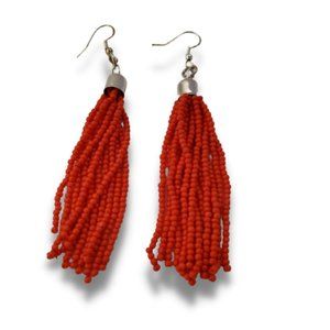 Red Sterling Silver Earrings